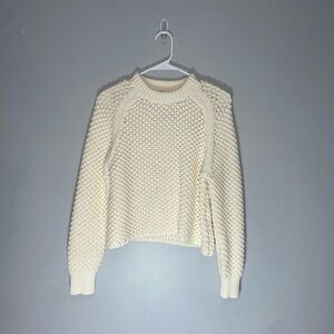 Tuckernuck - Ivory Crochet Knit Annette Sweater